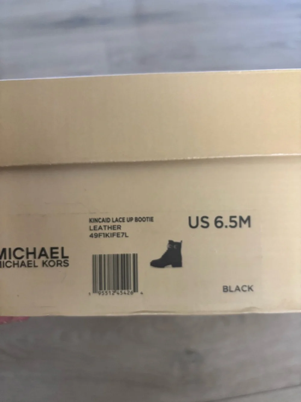 Michael Kors Black Leather MK Hardware Lace-Up Combat Boots - Picture 5 of 5